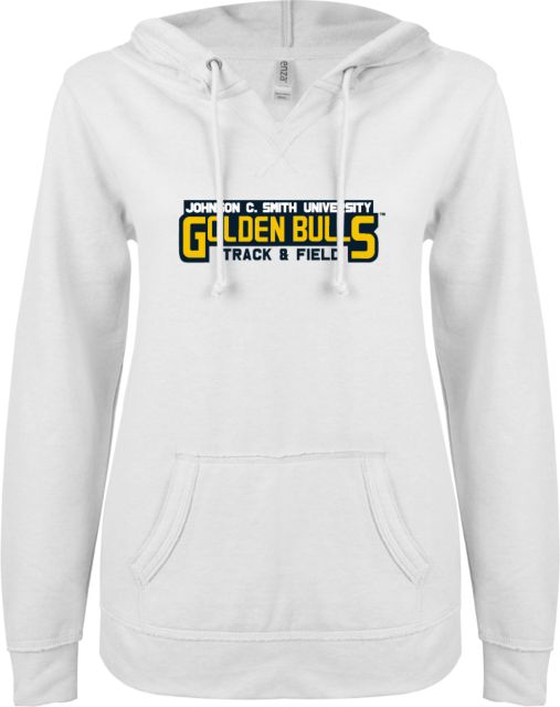 Johnson C Smith ENZA Ladies V Notch Raw Edge Fleece Hoodie Track and Field - ONLINE ONLY